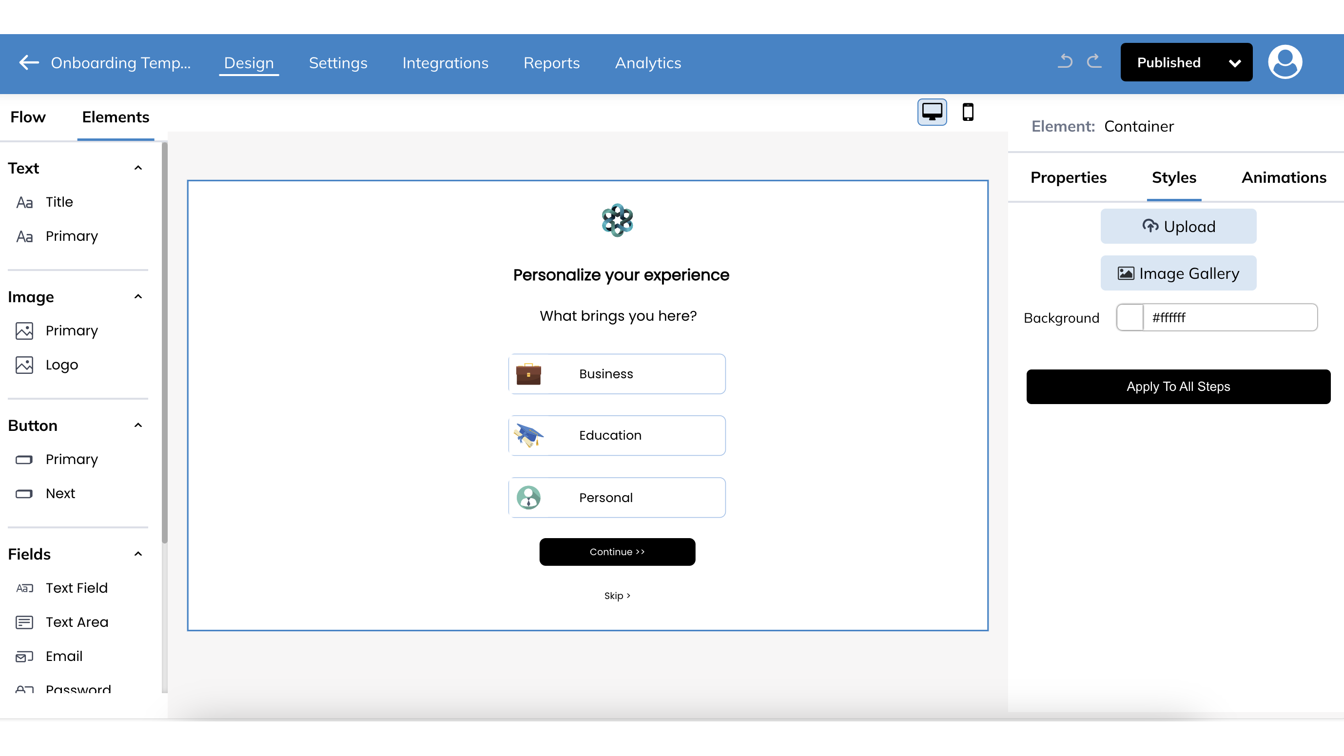 No code platform - no developers or designers required: